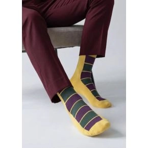 Socks CPH herrestrømper med tern, gul -