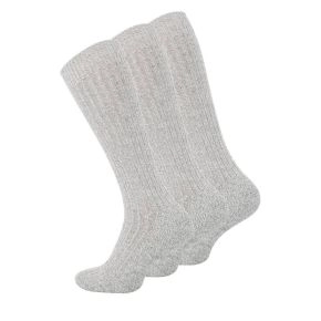 3 par lysegrå knælange uldsokker, str. 43-46 - Sokker str. 43