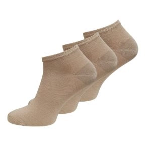 3-pak bambus ankelstrømper (korte), beige, str. 35-38 - Sokker str. 35