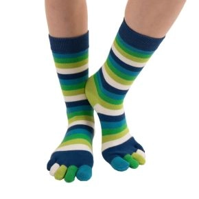 Tåsokker, TOETOE Essential, Stripy Pond - One-size - Tåsokker Mid-Calf