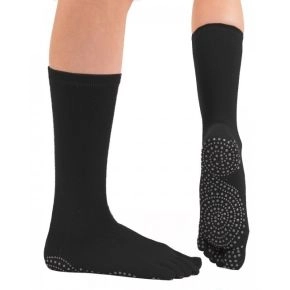 TOETOE yoga & pilates mid-calf anti-slip sokker, sort str. 35-38 - 