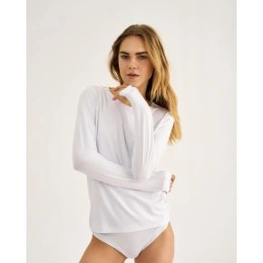 Langærmet bambus t-shirt til damer, JBS of Denmark, hvid - Trøjer til damer