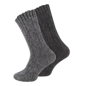 2 par kraftige uldsokker, mørkegrå, str. 35-38 - Sokker str. 35