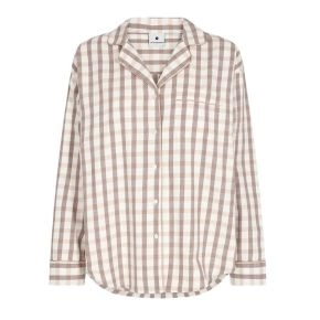 Ternet pyjamasskjorte, dame, JBS of Denmark, brun, str. medium - Str. medium