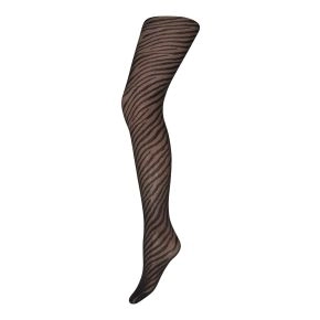 Decoy strømpebukser med zebra striber, 25 denier, sort - 
