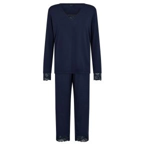 Bambus pyjamas sæt med blonde, Decoy, navy, str. 2XL - Str. 2XL