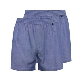 2-pak JBS chambrey boxershorts, blå str. XL - Str. XL