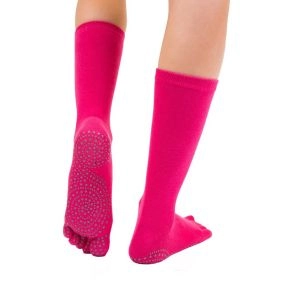 TOETOE yoga & pilates mid-calf anti-slip sokker pink - Tåsokker