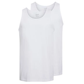 2-pak Claudio tanktoppe til mænd, hvid str. medium - Str. medium