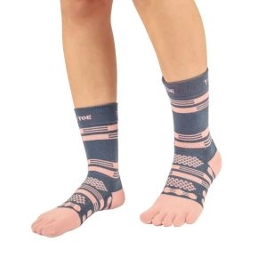 Løbesokker med tæer, TOETOE Running Ankle lyserød str. 35-38 - Sokker str. 35