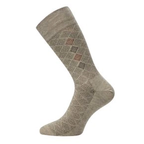 Beige Egtved herrestrømper uden elastik, str. 45-48 - Sokker str. 48