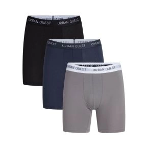 3-pak Urban Quest boxershorts med ekstra benlængde, multifarvede - 