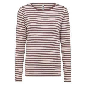 Langærmet bambus t-shirt med rosa striber, JBS of Denmark (dame) - Kompressionssokker