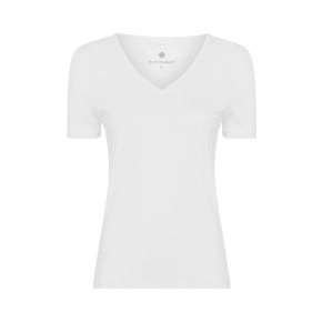 Hvid slim-fit bambus t-shirt med v-hals, JBS of Denmark (dame) - str. S - Str small