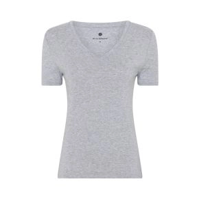 Grå slim-fit bambus t-shirt med v-hals, JBS of Denmark (dame) - str. M - Str. medium