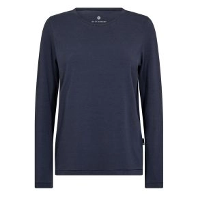 Blå langærmet bambus t-shirt til damer, str. XL - Str. XL