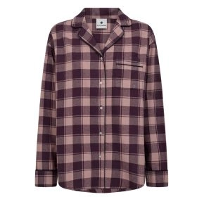 Rosa flannel natskjorte med tern, JBS of Denmark - Nattøj