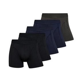 5 par bambus underbukser til mænd sort, navy, mørkegrå str. medium - Str. medium