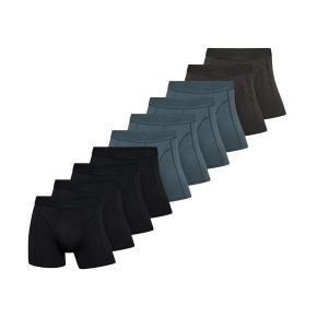 10 par bambus underbukser til mænd sort, grøn, koksgrå str. medium - Str. medium