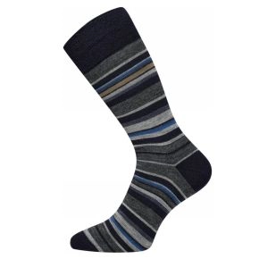 Navy Egtved uldsokker med striber - Mænd
