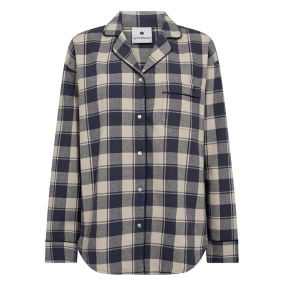 Blå flannel natskjorte med tern, JBS of Denmark (dame) - Nattøj