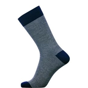 Mørkeblå Egtved Bambusstrømper Med Striber Str. 45-48 - Sokker str. 47