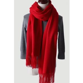 Rød halstørklæde i 100% uld til kvinder - Tilbehør