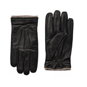 Sorte JBS l&aelig;derhandsker til m&aelig;nd - 