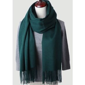 Mørkegrønt halstørklæde i 100% uld til kvinder - Tilbehør
